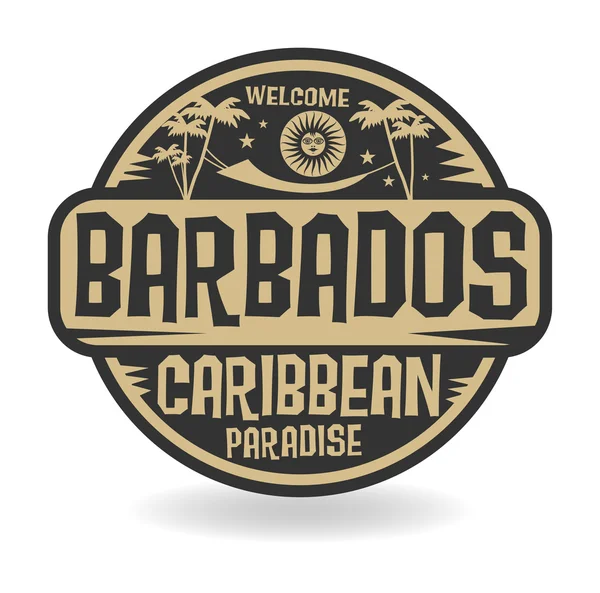 Stamp or label with the name of Barbados — Stock Vector