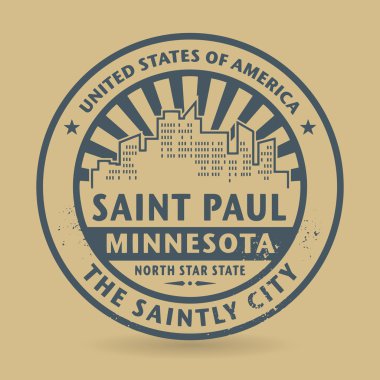 Grunge lastik damga adı Saint Paul, Minnesota ile