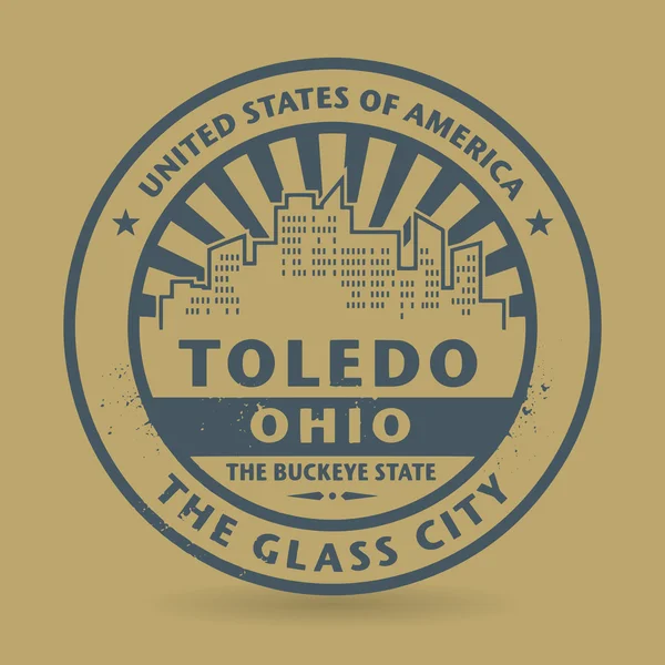 Carimbo de borracha Grunge com nome de Toledo, Ohio —  Vetores de Stock