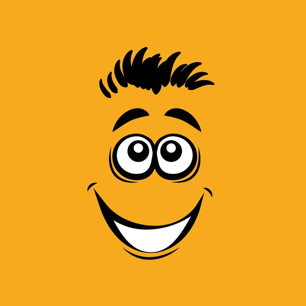 Smiling cartoon face — Stock Vector