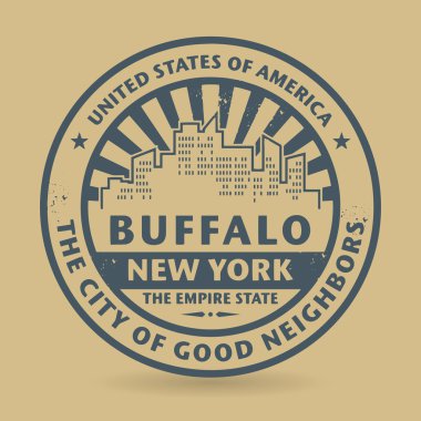 Grunge lastik damga adı Buffalo, New York ile