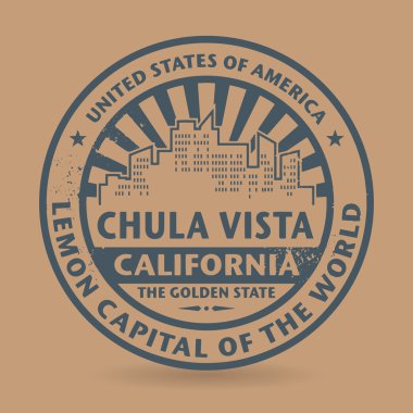 Grunge lastik damgası Chula Vista, Kaliforniya'nın adı ile