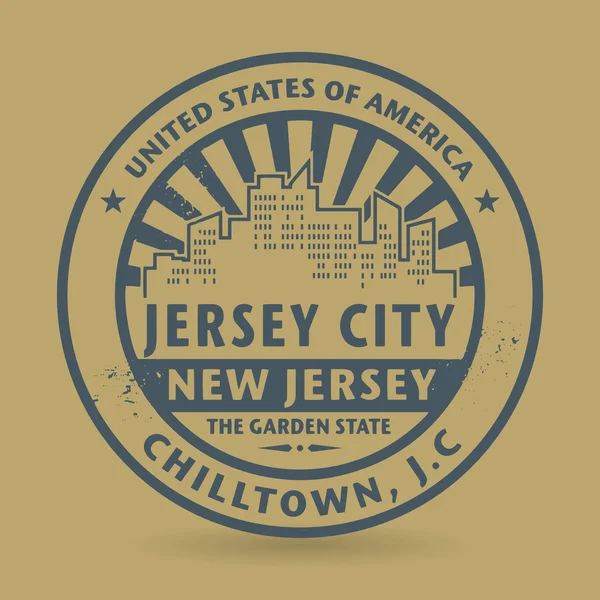 Grunge Rubberstempel met naam van Jersey City (New Jersey) — Stockvector