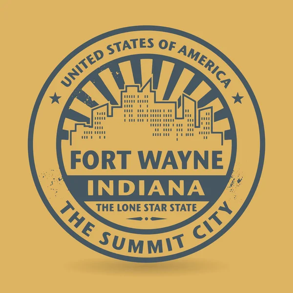 Carimbo de borracha Grunge com nome de Fort Wayne, Indiana — Vetor de Stock