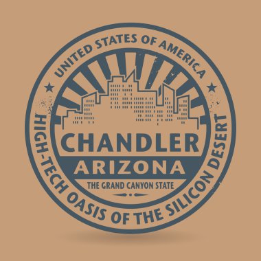 Grunge rubber stamp with name of Chandler, Arizona clipart