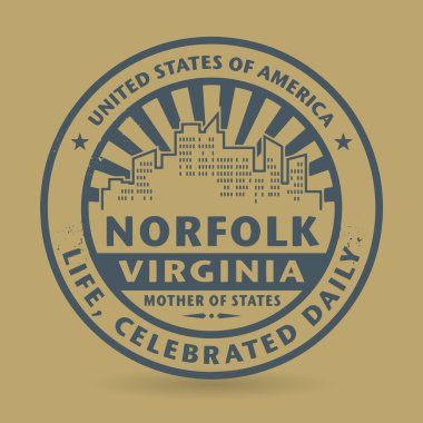 Grunge rubber stamp with name of Norfolk, Virginia clipart