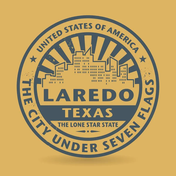 Sello de goma grunge con nombre Laredo, Texas — Archivo Imágenes Vectoriales