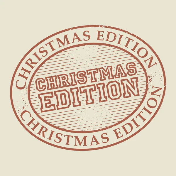 Abstract stamp or label with the text Christmas Edition — Stock Vector