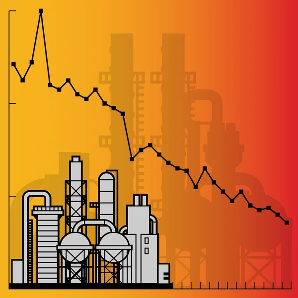 Oil refinery factory — Stock Vector