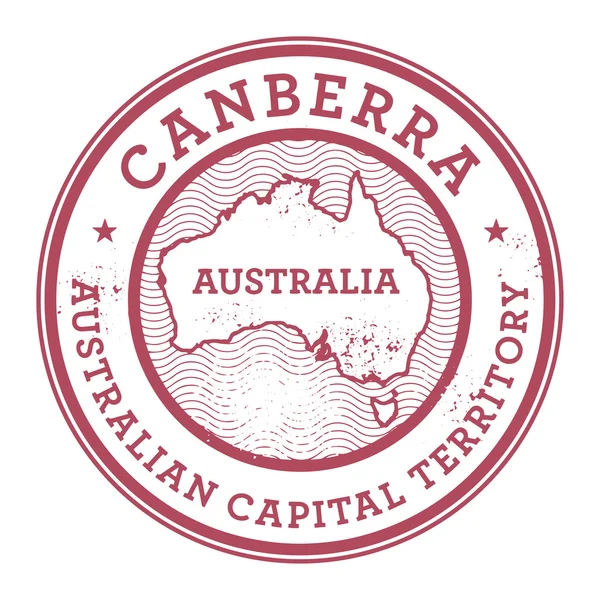 Grunge lastik damgası metinle Avustralya, Canberra — Stok Vektör