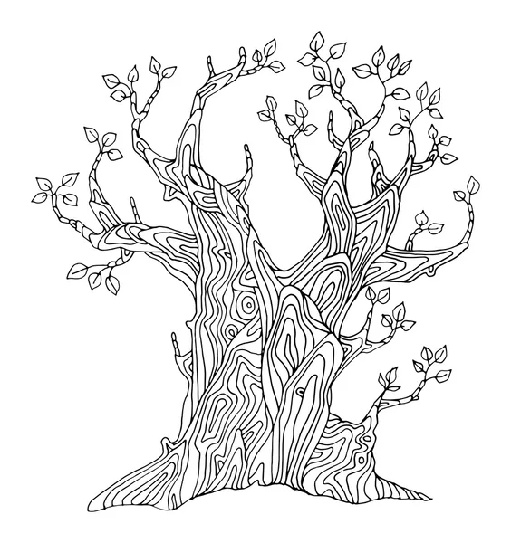 Árbol de dibujo manual — Vector de stock