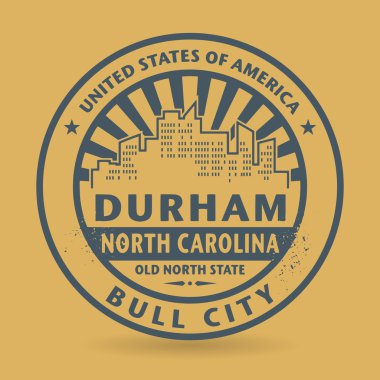 Grunge rubber stamp with name of Durham, North Carolina clipart