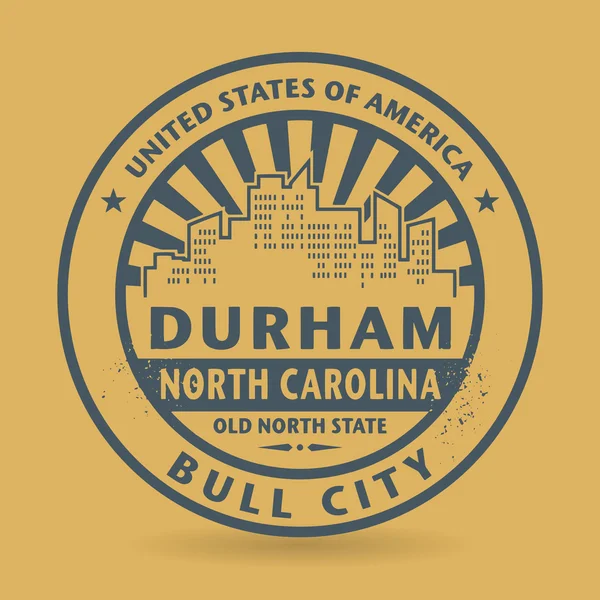 Sello de goma grunge con el nombre de Durham, Carolina del Norte — Archivo Imágenes Vectoriales