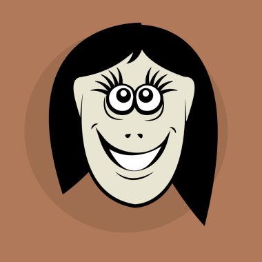 karikatür yüzü gülüyor