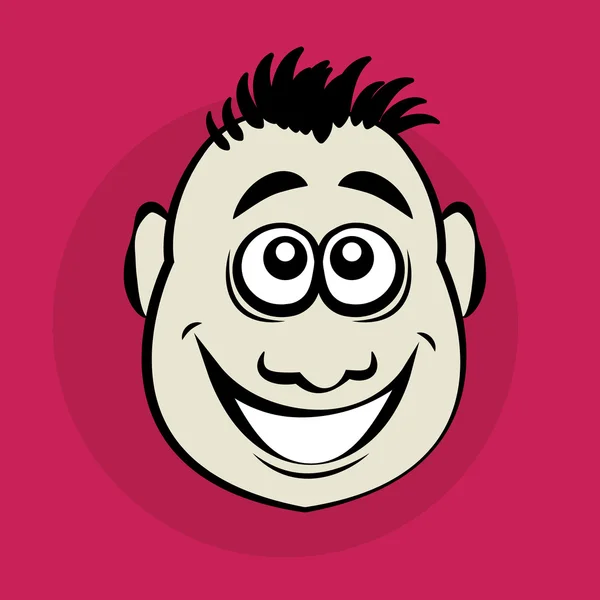 Cara de desenho animado sorridente —  Vetores de Stock