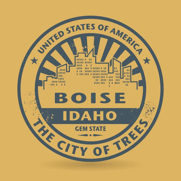 Timbre en caoutchouc Grunge avec le nom de Boise, Idaho — Image vectorielle