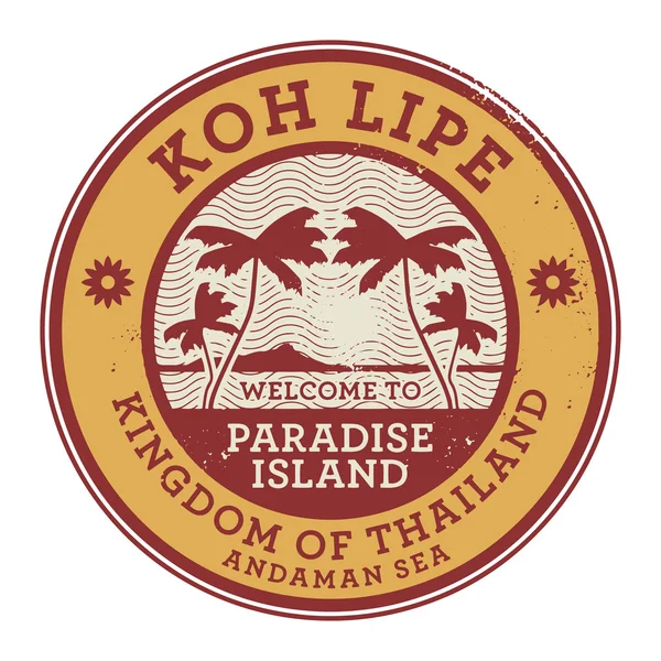 Timbre ou étiquette du nom de Koh Lipe Island — Image vectorielle