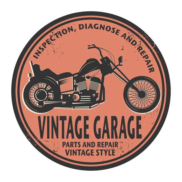 Grunge-Stempel mit den Worten Oldtimer-Garage — Stockvektor