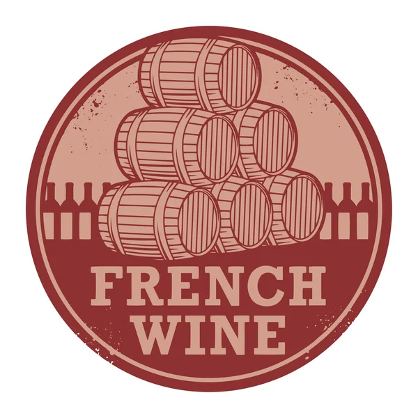 Grunge rubber stamp with words French Wine — Stock Vector