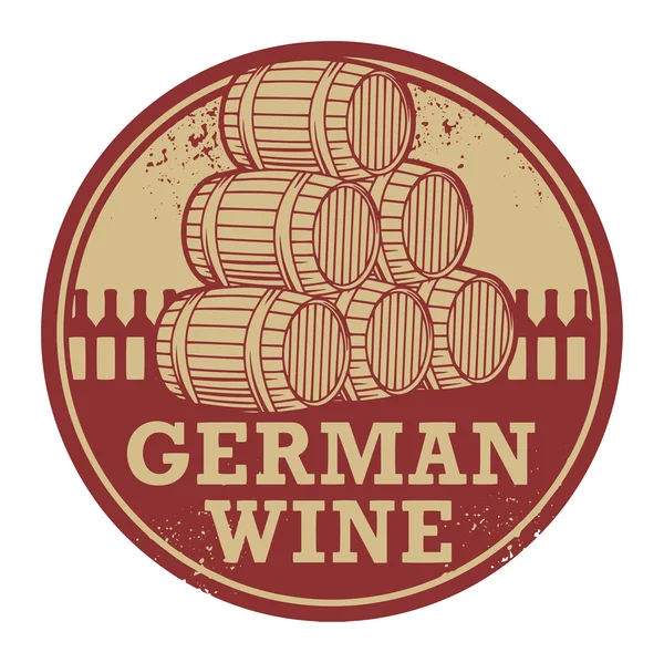 Grunge rubber stamp with words German Wine — Stock Vector