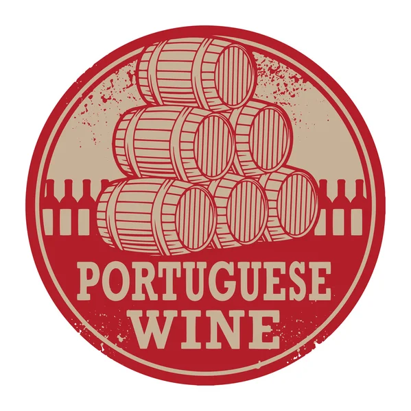 Grunge rubber stamp with words Portuguese Wine — Stock Vector