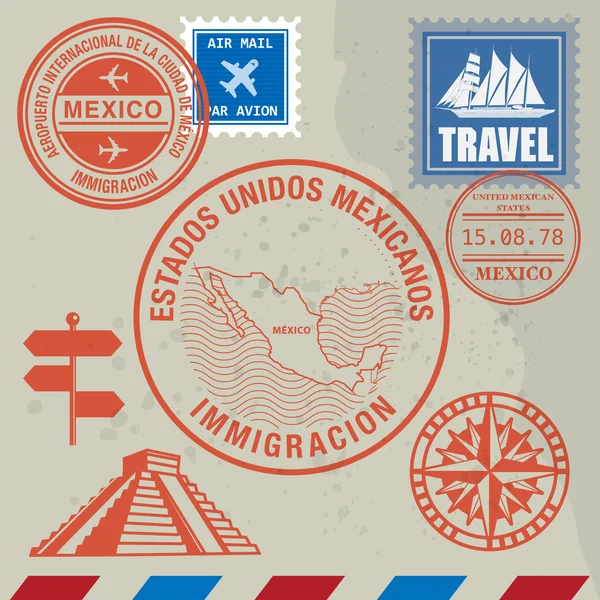 Travel stamps set — Stock Vector