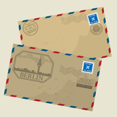 Pulları ile eski posta zarflar