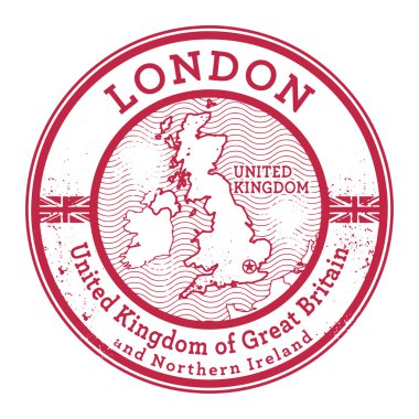 Grunge lastik damgası kelimelerle İngiltere, Londra