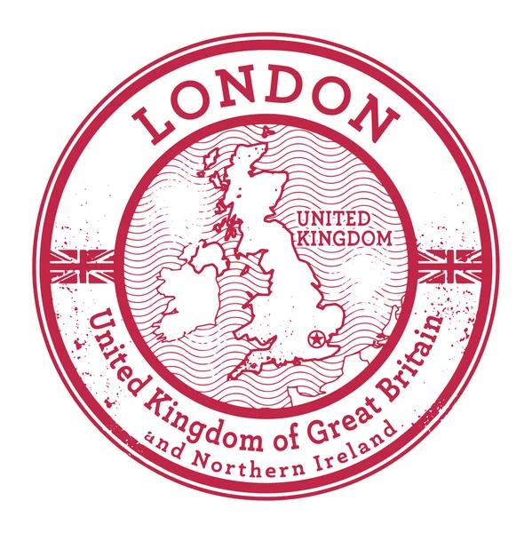 Grunge Gummistempel mit Worten united kingdom, london — Stockvektor