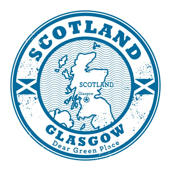 Grunge sello de goma con palabras Escocia, Glasgow — Vector de stock