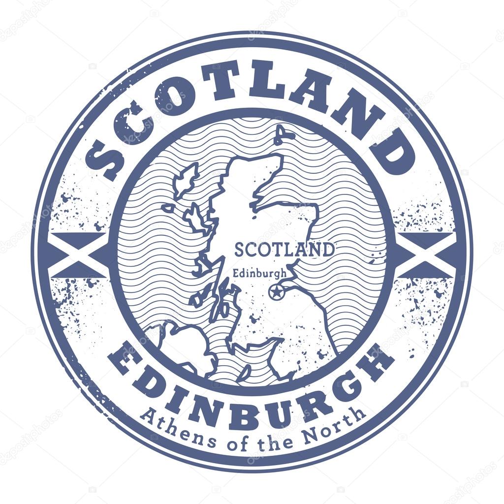 Grunge rubber stamp with words Scotland, Edinburgh