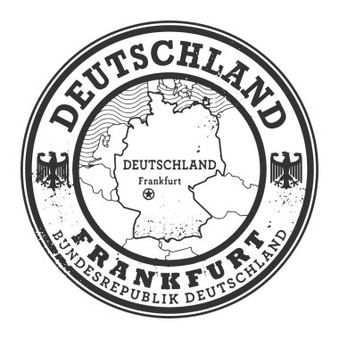 Grunge lastik damgası kelimelerle Deutschland, Frankfurt