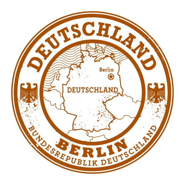 Grunge gumibélyegző szavakkal Deutschland, Berlin — Stock Vector