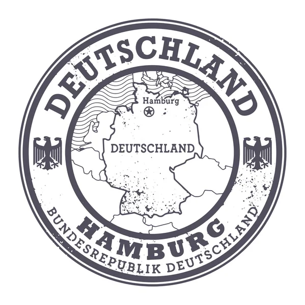 Grunge razítko s slovy Deutschland, Hamburg — Stockový vektor