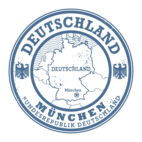 Grunge tampon caoutchouc avec des mots Deutschland, Munchen — Image vectorielle