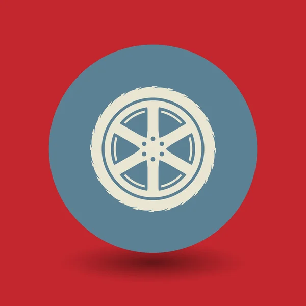 Símbolo da roda do carro — Vetor de Stock