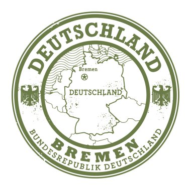 Grunge lastik damgası kelimelerle Deutschland, Bremen