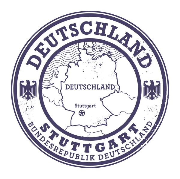 Sello de goma grunge con palabras Deutschland, Stuttgart — Archivo Imágenes Vectoriales