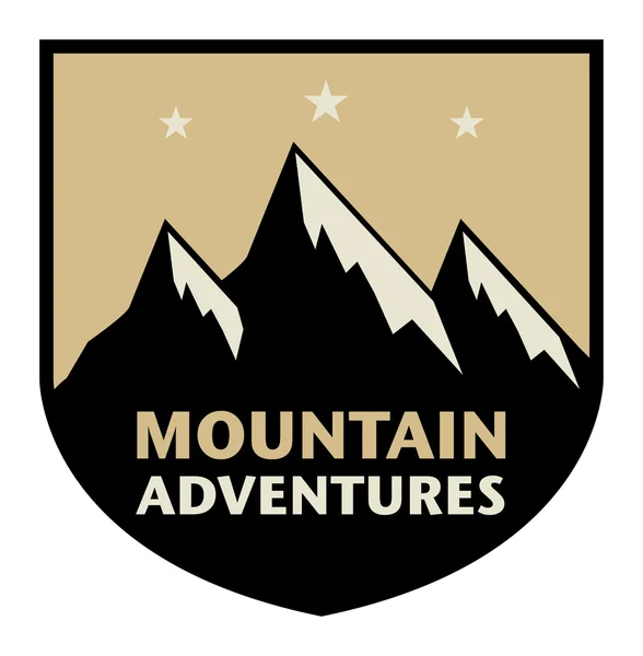 Étiquette ou signe aventure montagne — Image vectorielle