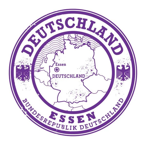 Sello de goma grunge con palabras Deutschland, Essen — Vector de stock