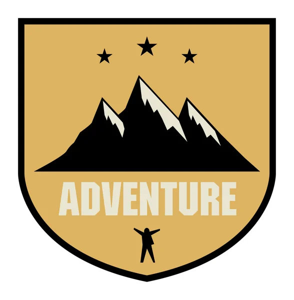 Étiquette ou signe aventure montagne — Image vectorielle