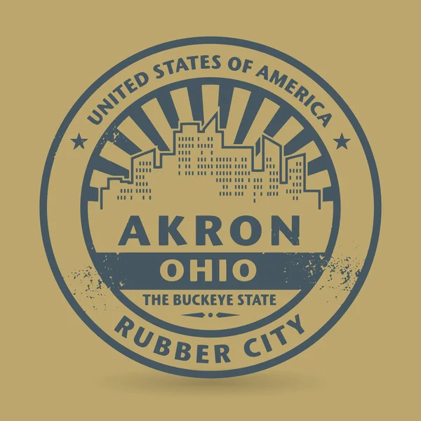 Sello de goma grunge con el nombre de Akron, Ohio — Archivo Imágenes Vectoriales