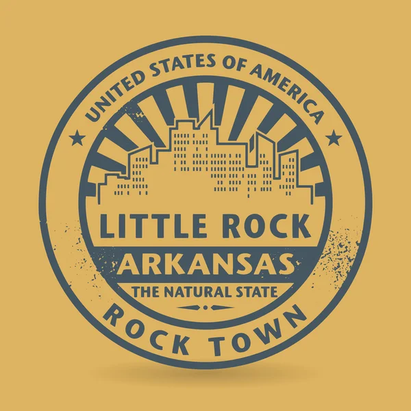 Timbre en caoutchouc Grunge avec le nom de Little Rock, Arkansas — Image vectorielle