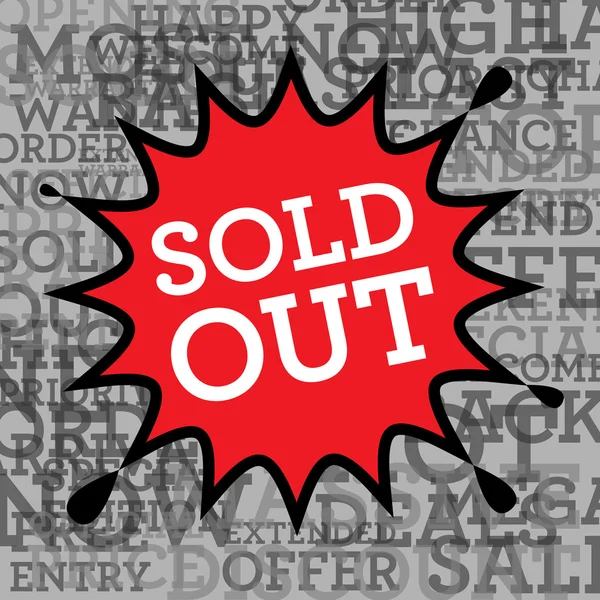 Comic book exploze s textem Sold Out — Stockový vektor