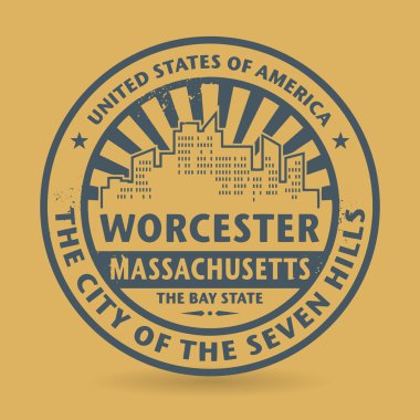 Grunge stamp with name of Worcester, Massachusetts clipart