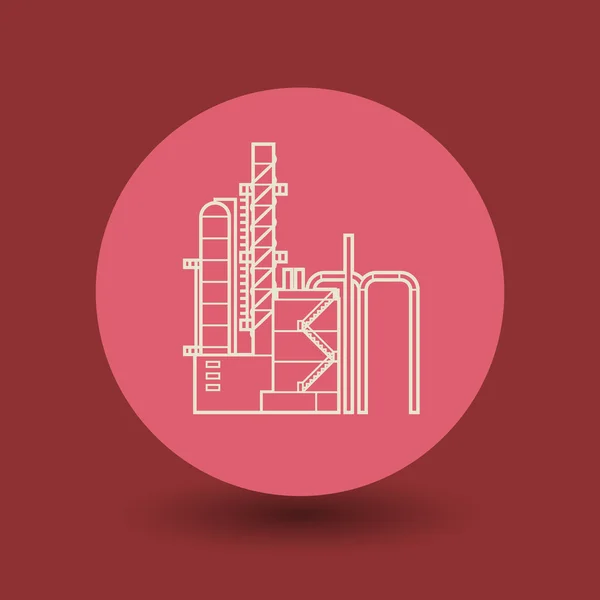 Oil refinery factory symbol — Stock Vector