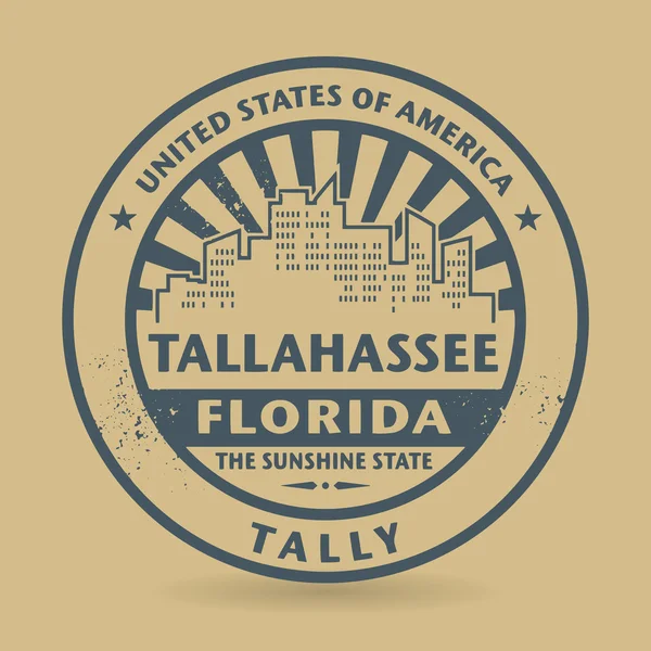 Grunge-Stempel mit Namen von Tallahassee, Florida — Stockvektor