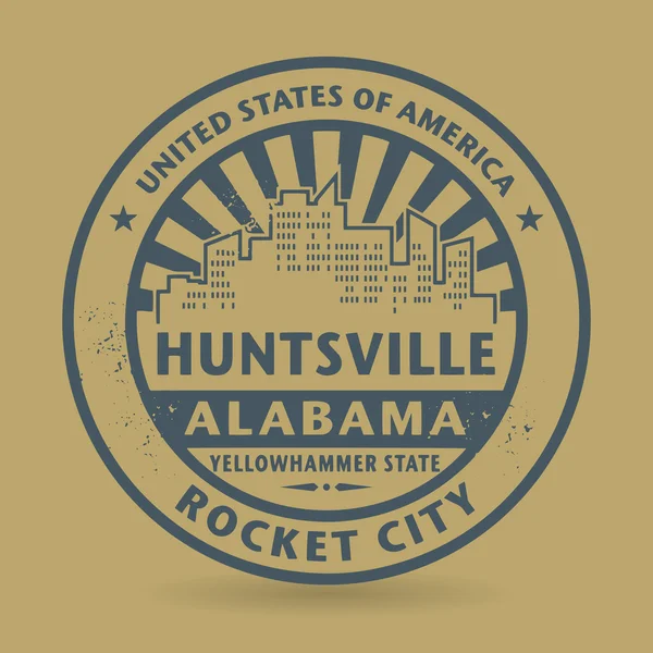 Grunge rubber stamp with name of Huntsville, Alabama — Stock Vector