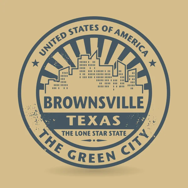 Grunge razítko s názvem Brownsville, Texas — Stockový vektor