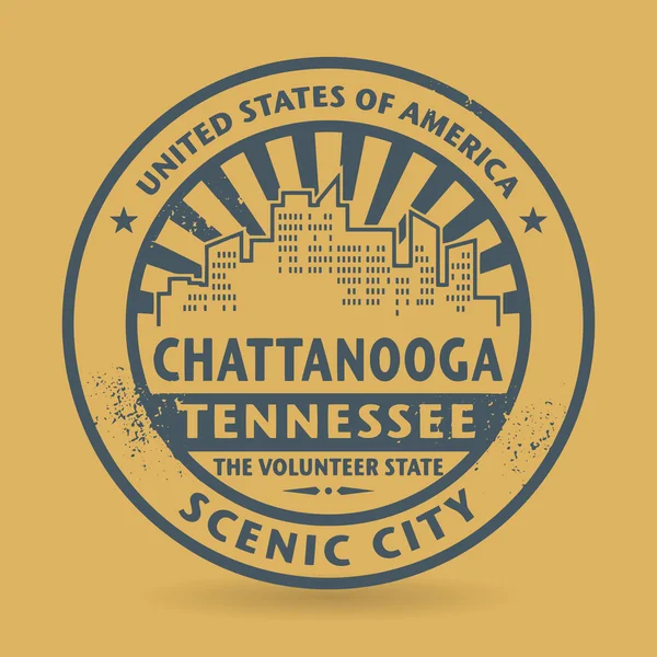 Grunge Rubberstempel met naam van Chattanooga (Tennessee) — Stockvector